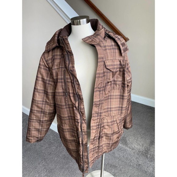 Vintage Arizona Jeans brown plaid puffer jacket - Picture 9 of 14